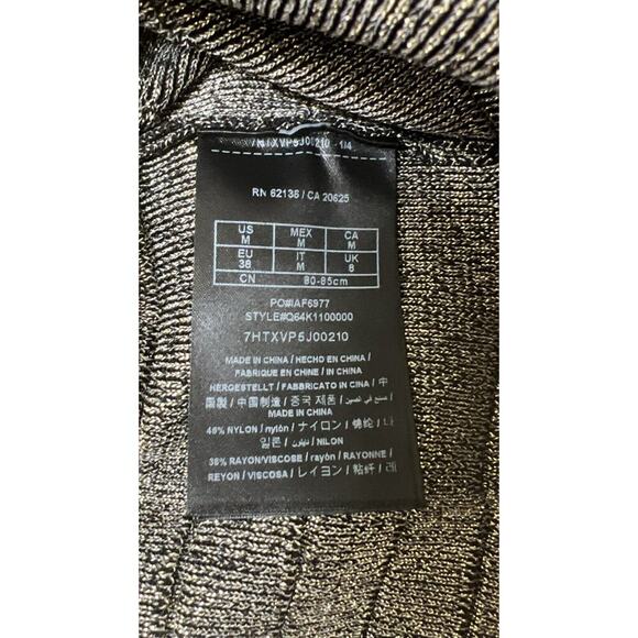 Guess Arianna Lurex Bandage Dress Medium Jet Black/Gold - Picture 8 of 8